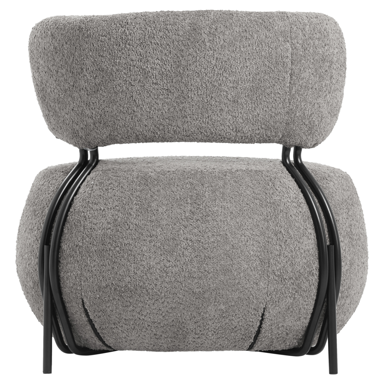 LOUNGE CHAIR ROUND KARSEN HM9598.01 GREY BOUCLE FABRIC 75x75x75H cm. [5]
