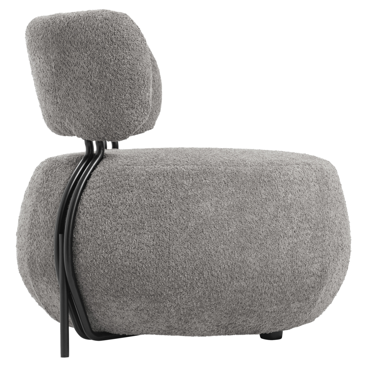 LOUNGE CHAIR ROUND KARSEN HM9598.01 GREY BOUCLE FABRIC 75x75x75H cm. [4]