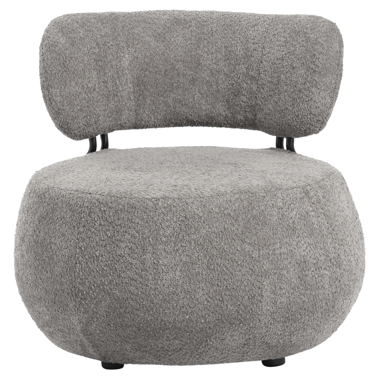 LOUNGE CHAIR ROUND KARSEN HM9598.01 GREY BOUCLE FABRIC 75x75x75H cm. [3]