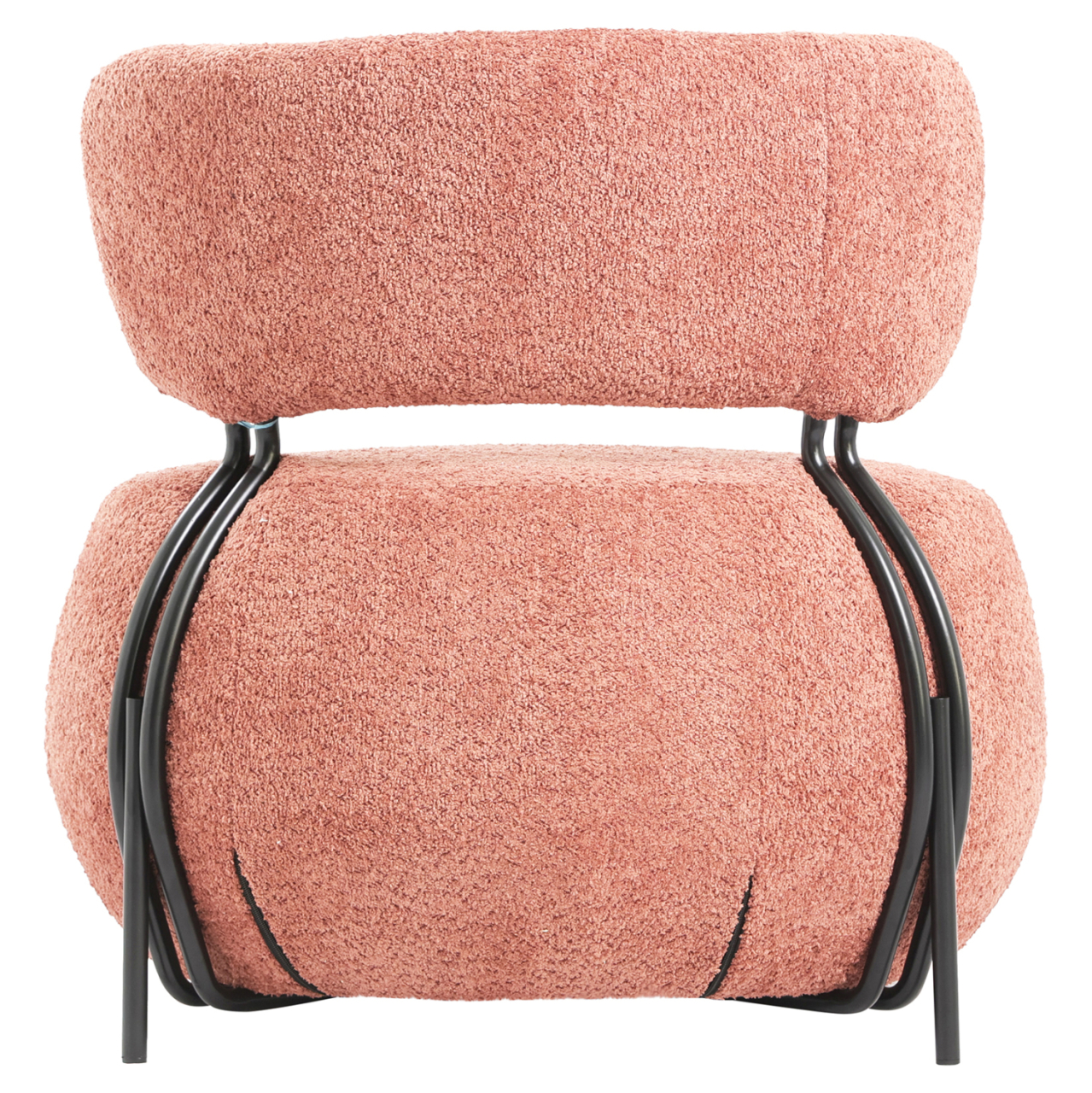 LOUNGE CHAIR ROUND KARSEN HM9598.02 PINK BOUCLE FABRIC 75x75x75H cm. [4]