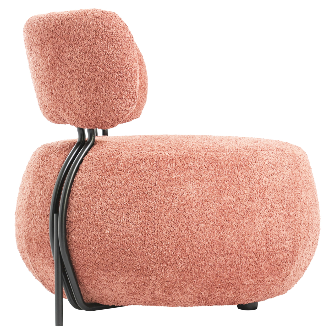 LOUNGE CHAIR ROUND KARSEN HM9598.02 PINK BOUCLE FABRIC 75x75x75H cm. [3]