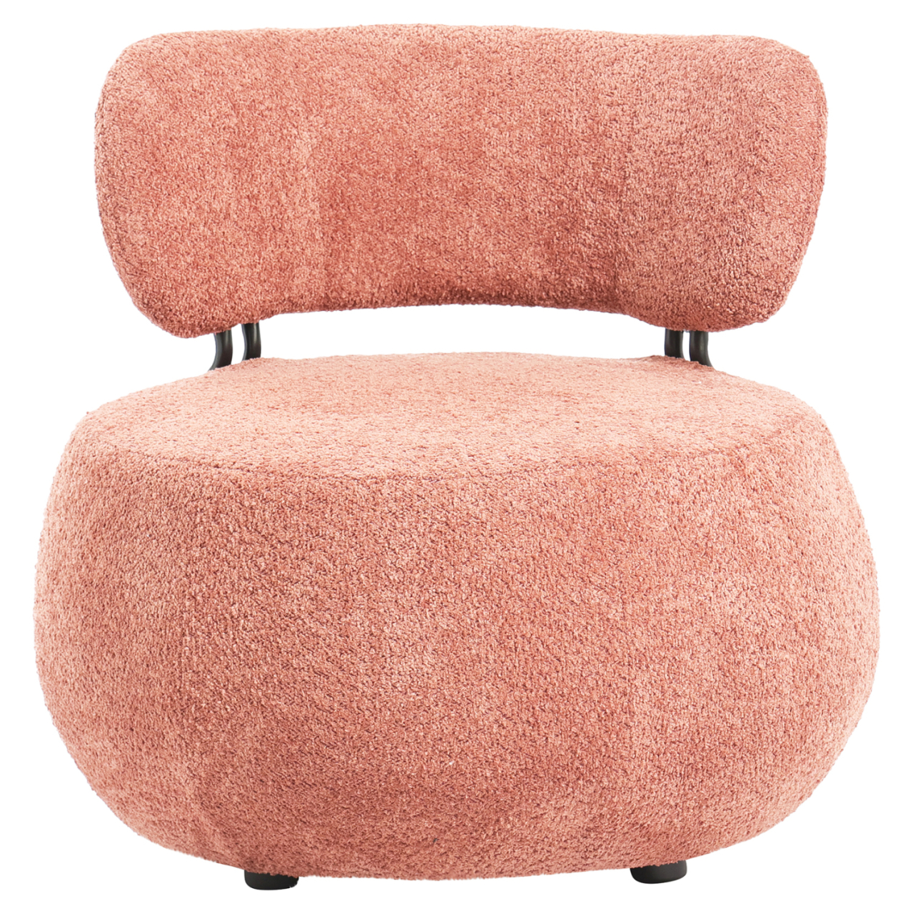 LOUNGE CHAIR ROUND KARSEN HM9598.02 PINK BOUCLE FABRIC 75x75x75H cm. [2]