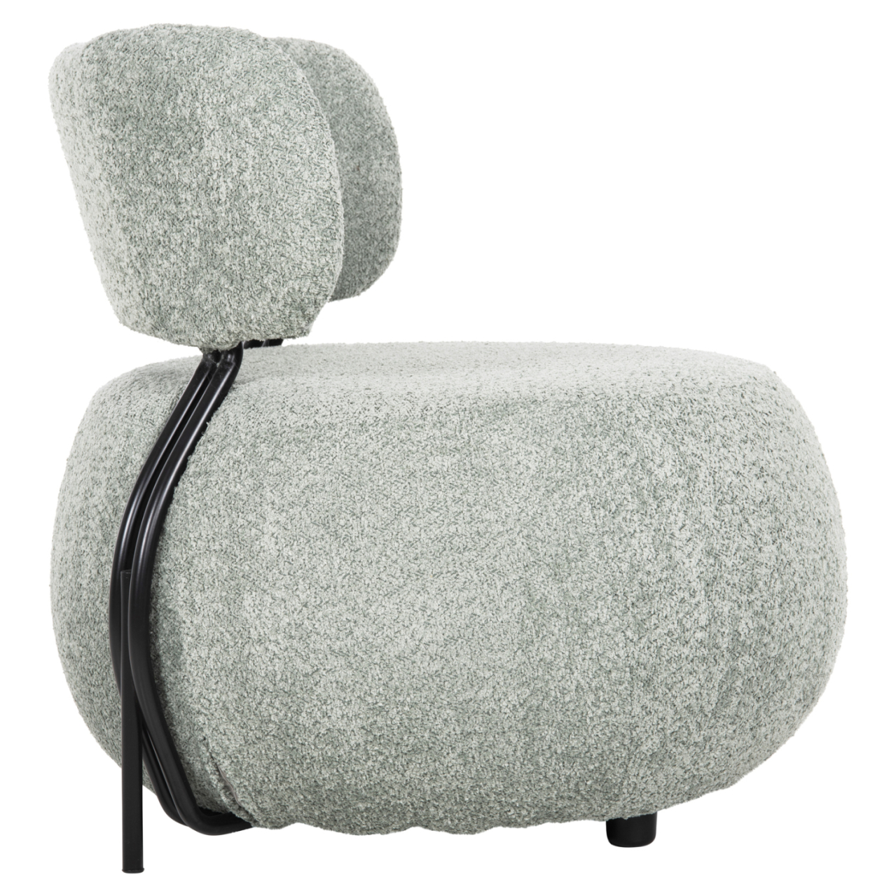 LOUNGE CHAIR ROUND KARSEN HM9598.05 PISTACHIO GREEN BOUCLE FABRIC 75x75x75Hcm. [4]