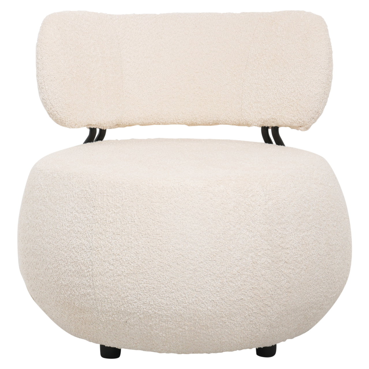 LOUNGE CHAIR ROUND KARSEN HM9598.06 ECRU BOUCLE FABRIC 75x75x75H [2]