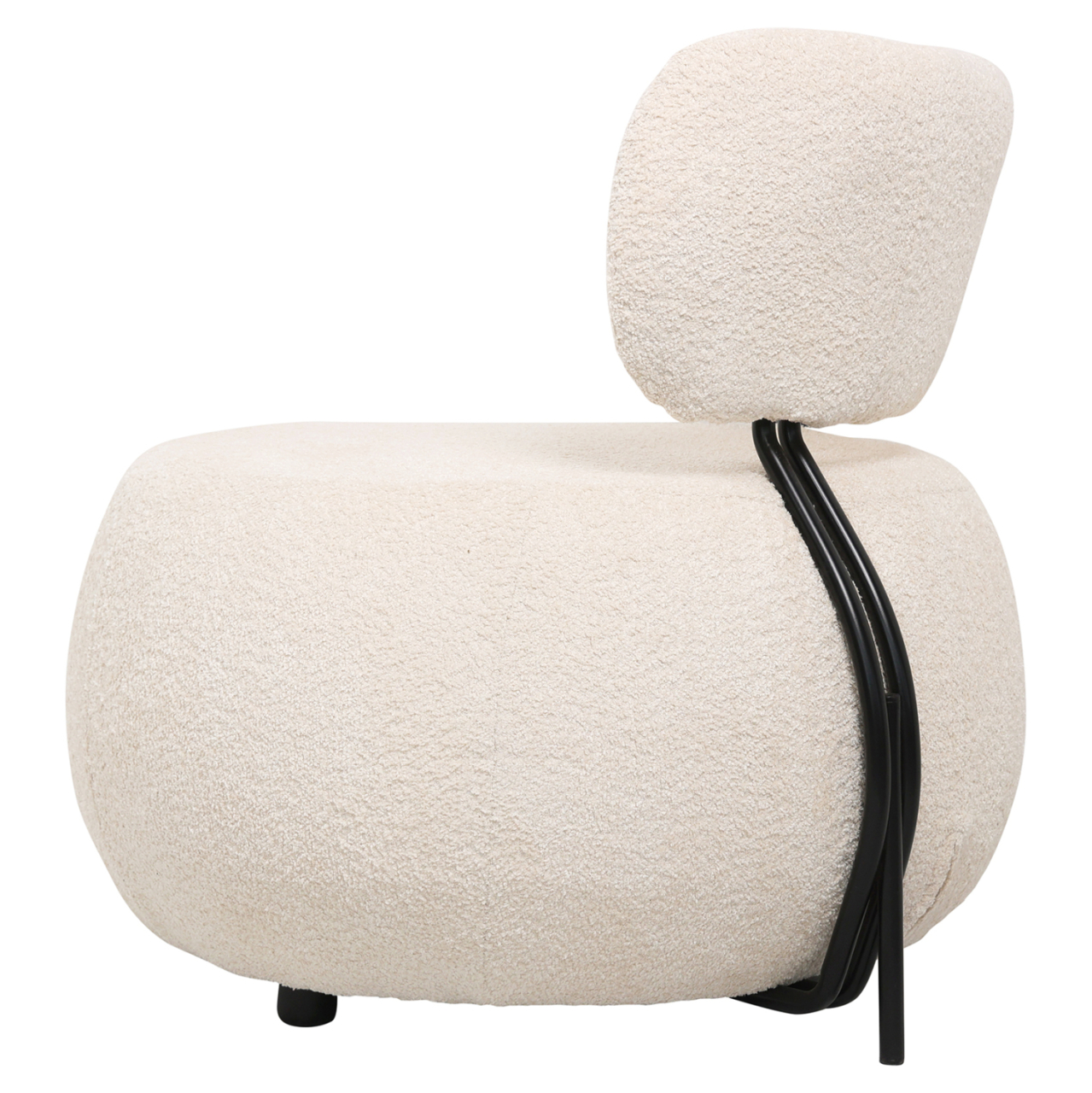 LOUNGE CHAIR ROUND KARSEN HM9598.06 ECRU BOUCLE FABRIC 75x75x75H [3]