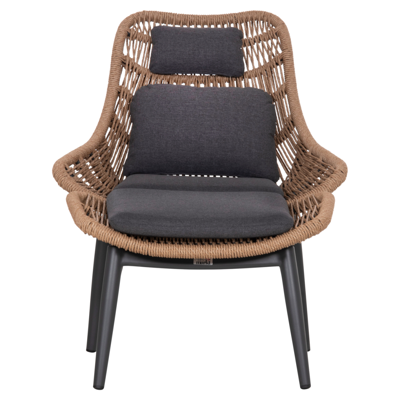 LOUNGE CHAIR WITH FOOTREST REMVAZZO HM6561.01 ALUMINUM IN GREY--WICKER 90x85x96Hcm. [3]
