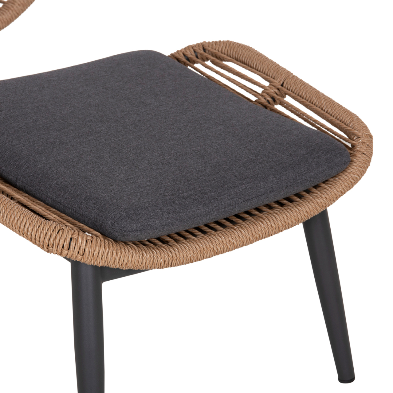 LOUNGE CHAIR WITH FOOTREST REMVAZZO HM6561.01 ALUMINUM IN GREY--WICKER 90x85x96Hcm. [9]