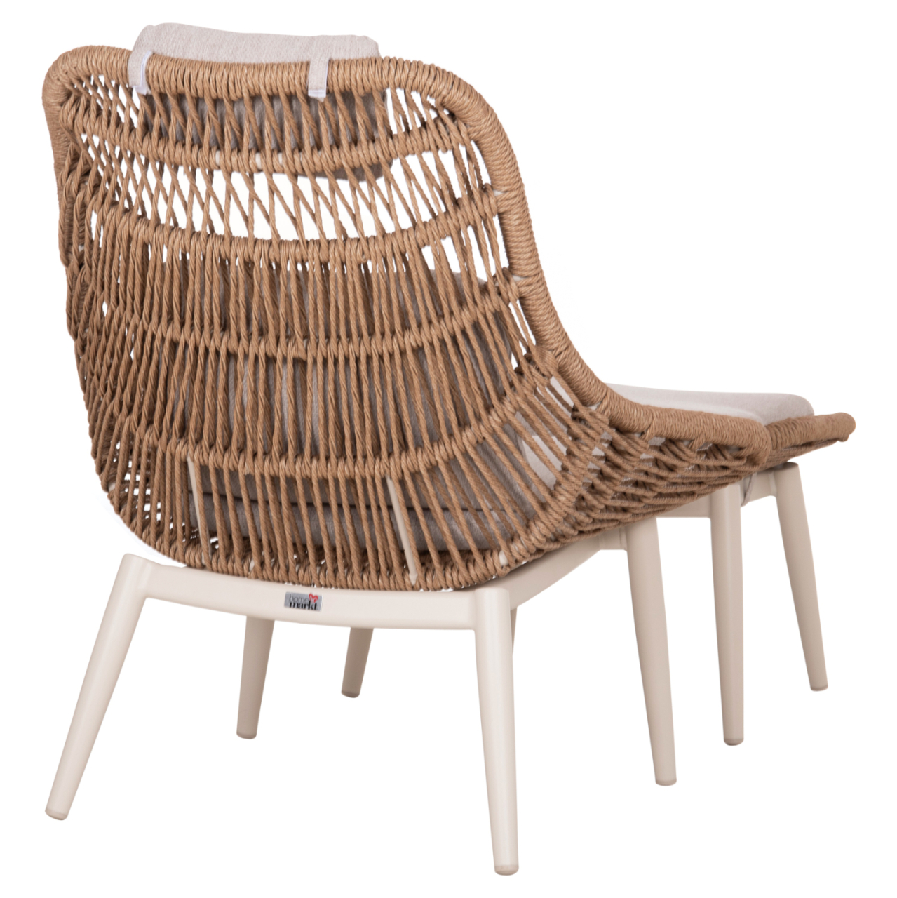 LOUNGE CHAIR WITH FOOTREST REMVAZZO HM6561.02 ALUMINUM IN BEIGE--WICKER 90x85x96Hcm. [5]
