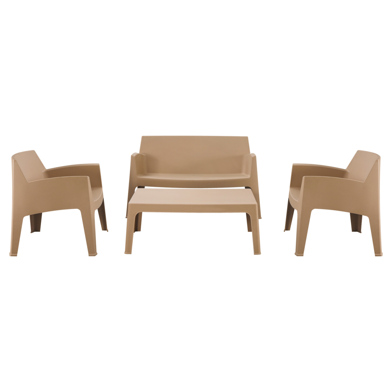 LOUNGE SET 4PCS SLEEK HM21268.03 CAPPUCCINO POLYPROPYLENE [5]