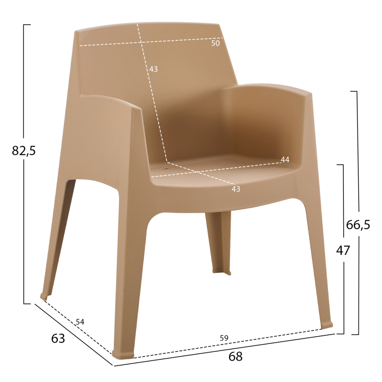 LOUNGE SET 4PCS SLEEK HM21268.03 CAPPUCCINO POLYPROPYLENE [3]