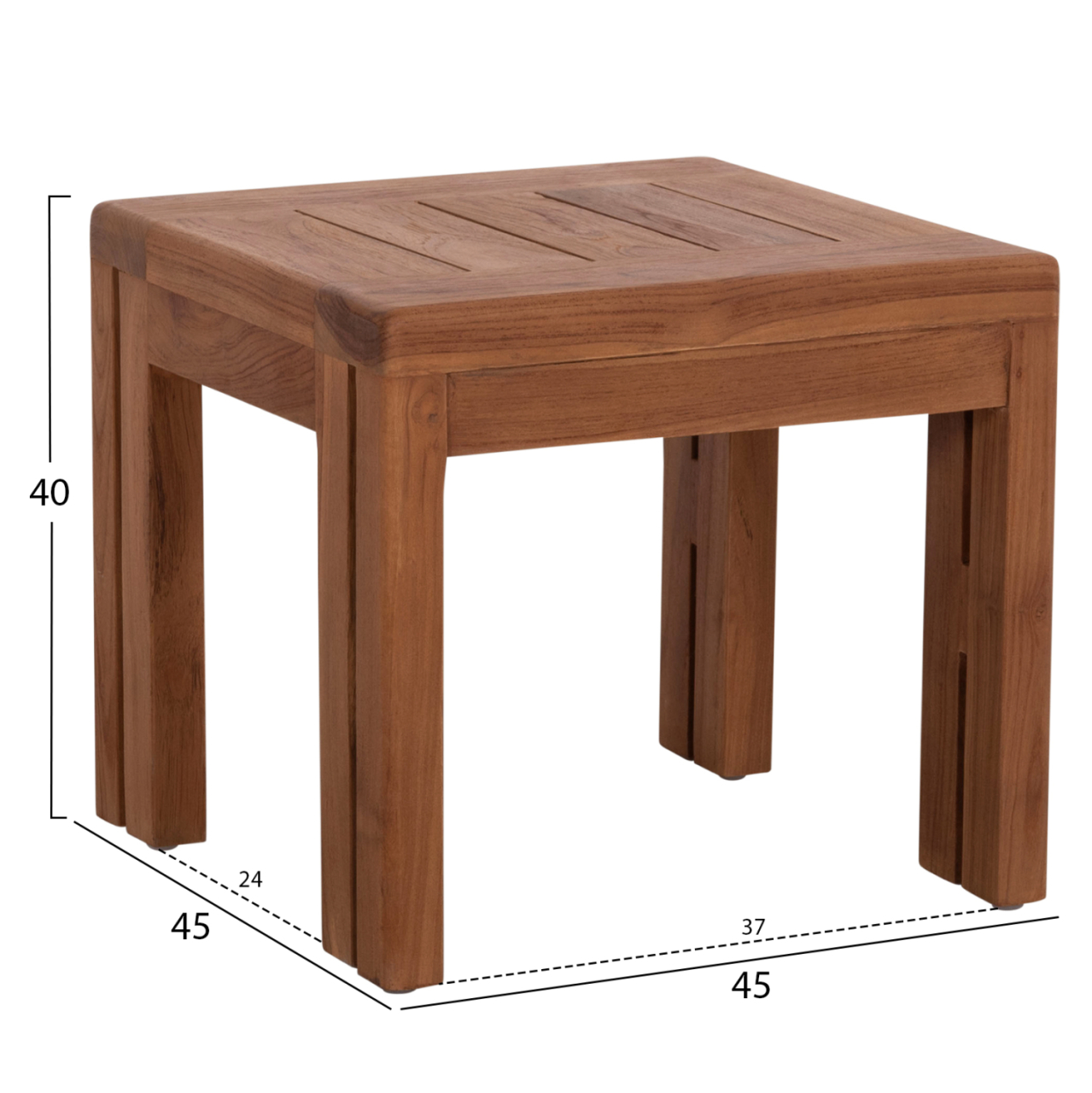 LOUNGE SET KIOTO HM10960 COFFEE TABLE and 2 LOUNGE ARMCHAIRS--TEAK WOOD-BEIGE CUSHIONS [2]