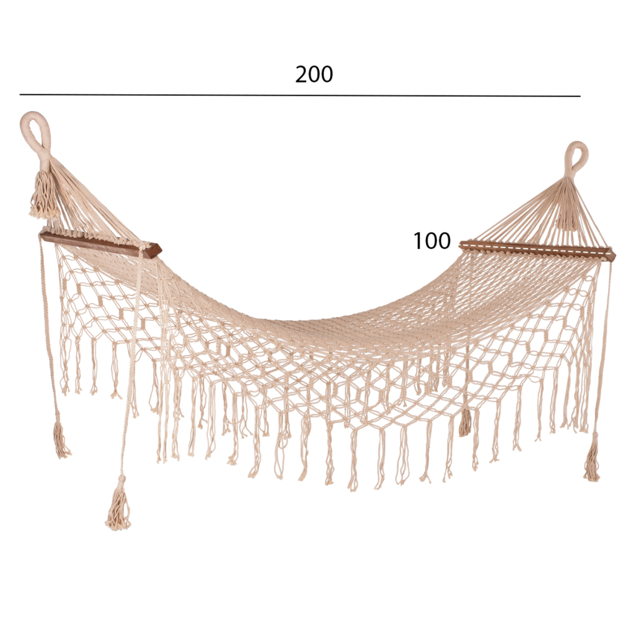 MACRAME HAMMOCK HM9346 BEIGE 200Χ100 cm [2]