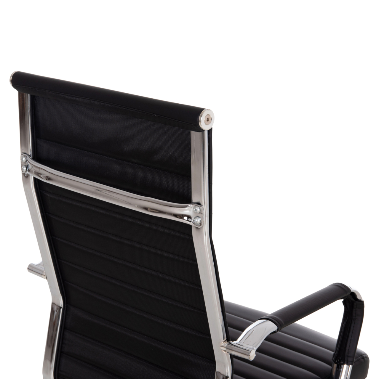 MANAGER'S OFFICE CHAIR BOSS HM1059.31 BLACK PU-CHROMED METAL FRAME AND BASE 53x57x109Hcm. [8]