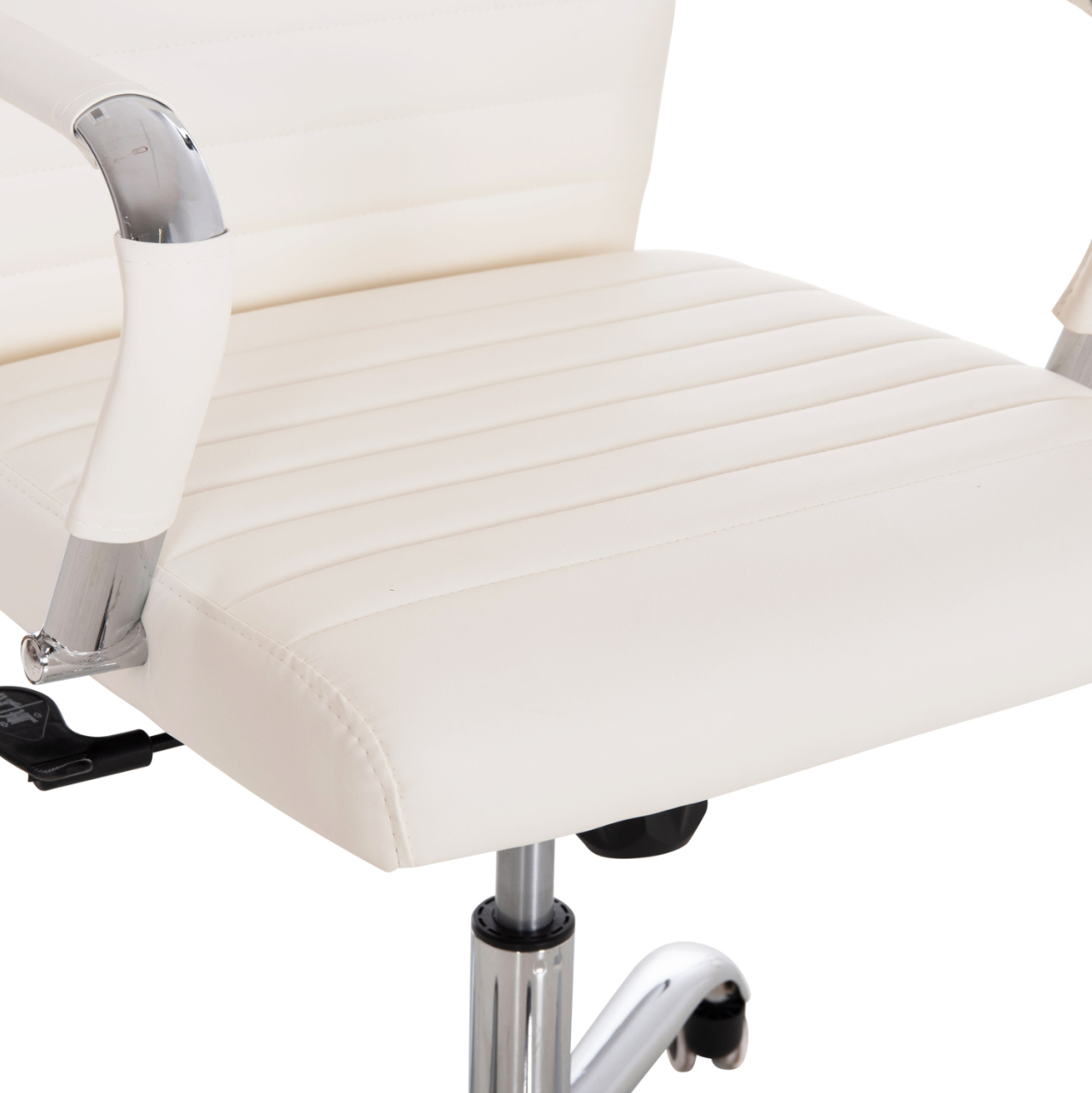 MANAGER'S OFFICE CHAIR BOSS HM1059.32 WHITE PU-CHROMED METAL FRAME AND BASE 53x57x109Hcm. [8]