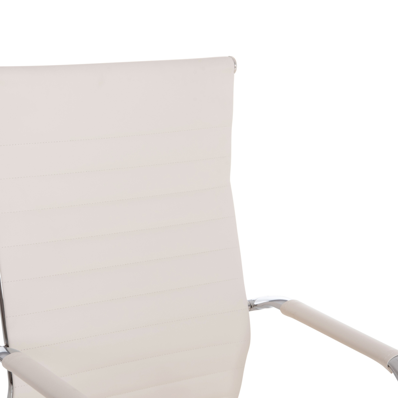 MANAGER'S OFFICE CHAIR BOSS HM1059.32 WHITE PU-CHROMED METAL FRAME AND BASE 53x57x109Hcm. [7]