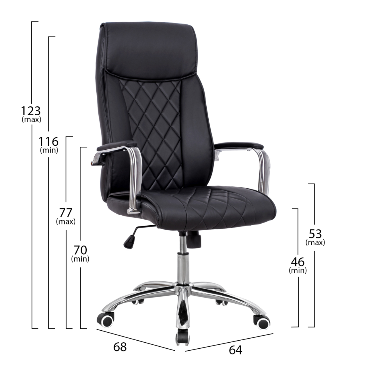 MANAGER'S OFFICE CHAIR SHAILA HM1104.01 PU LEATHER IN BLACK COLOR 64x68x116-123Ηcm [2]