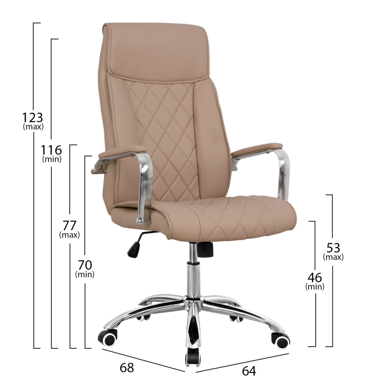 MANAGER'S OFFICE CHAIR SHAILA HM1104.07 PU LEATHER IN CREAM COLOR 64x68x116-123Ηcm [2]