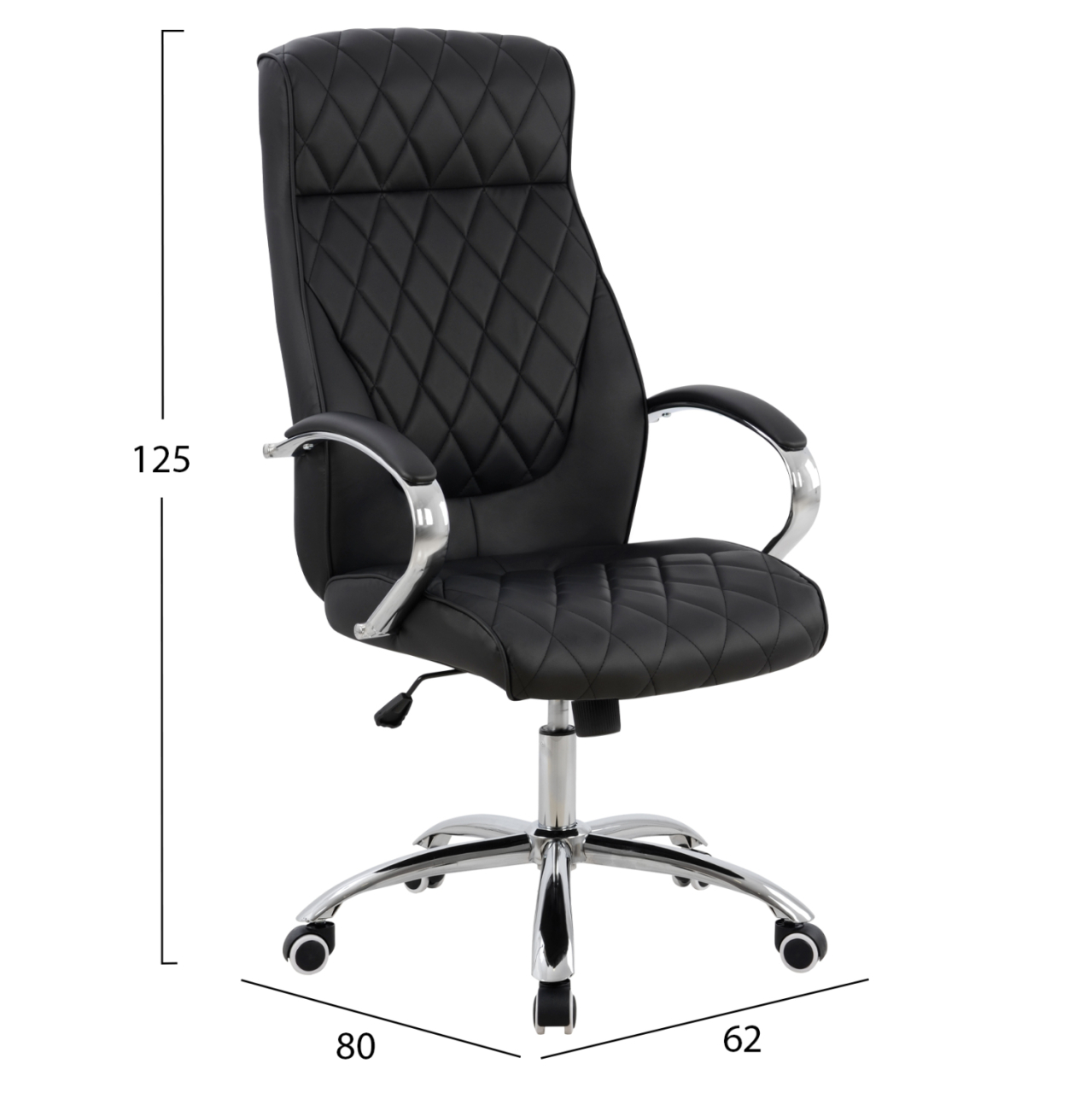 MANAGER'S OFFICE CHAIR SHALY HM1098.01 PU IN BLACK 62x80x125Hcm [2]
