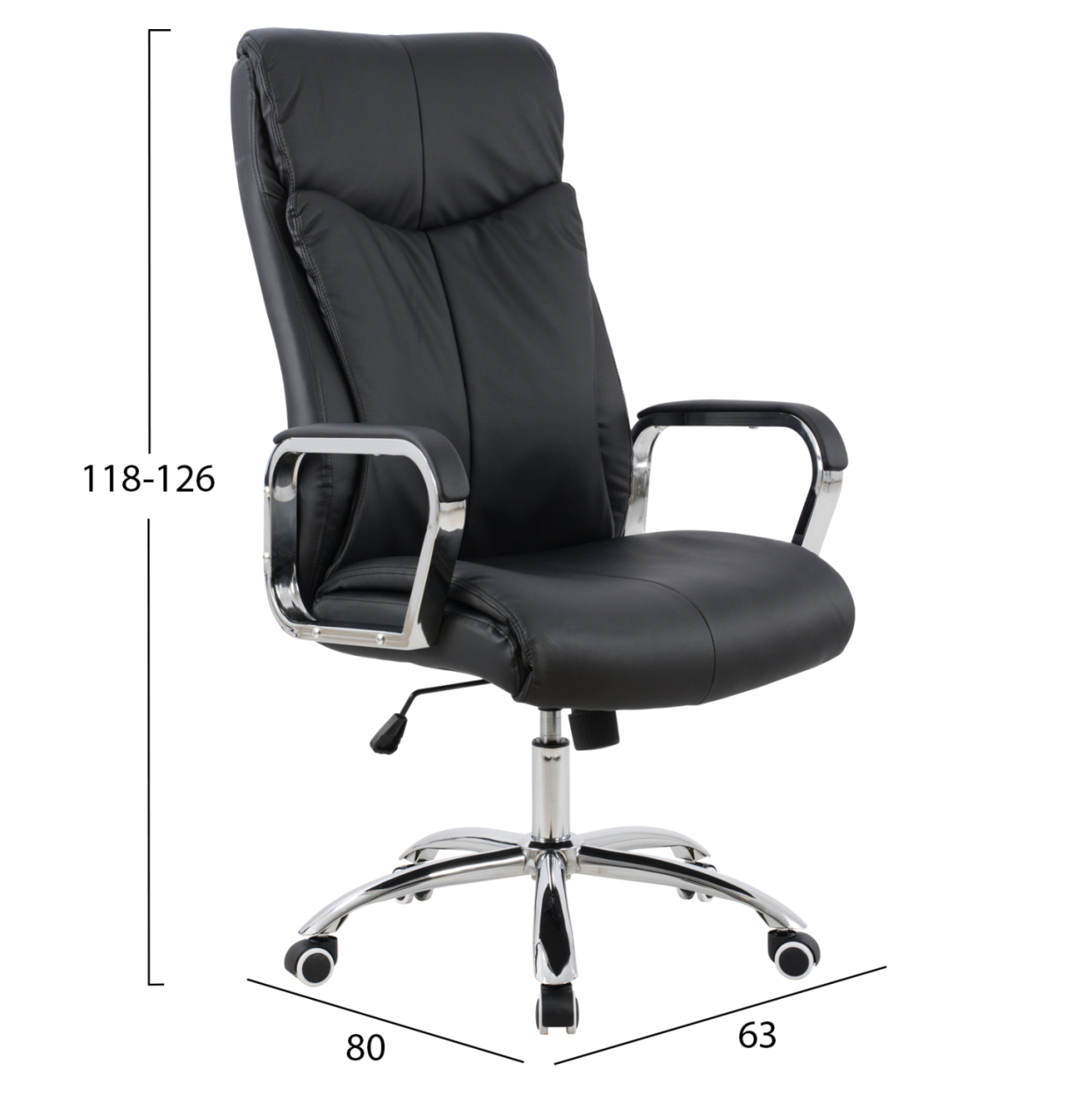 MANAGER'S OFFICE CHAIR SHASHI HM1093.01 BLACK PU LEATHER 63x80x118-126H [2]