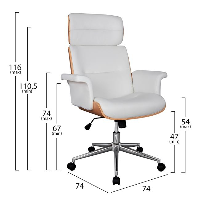 Manager's office chair SUPERIOR PRO HM1108.02 Sonama-White 74x74x116 cm [2]