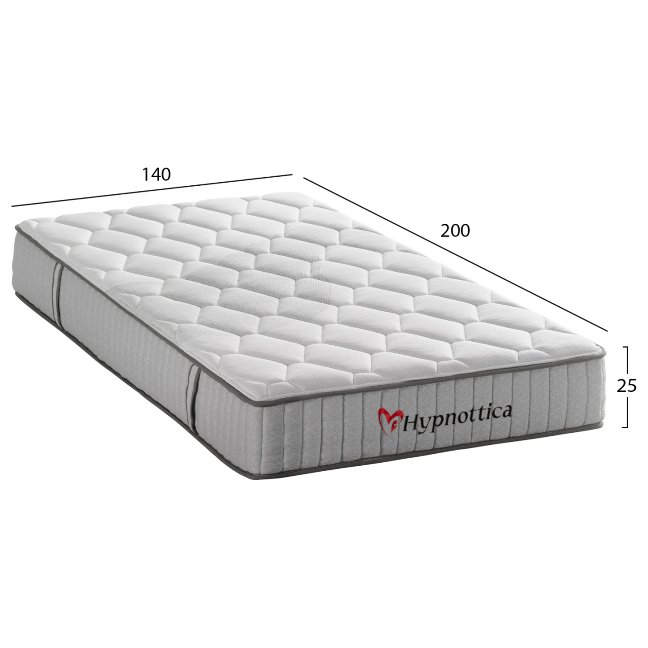 MATTRESS DOUBLE HYPNOTTICA HM748.04 POCKET SPRINGS--WHITE 140x200x25Hcm [2]