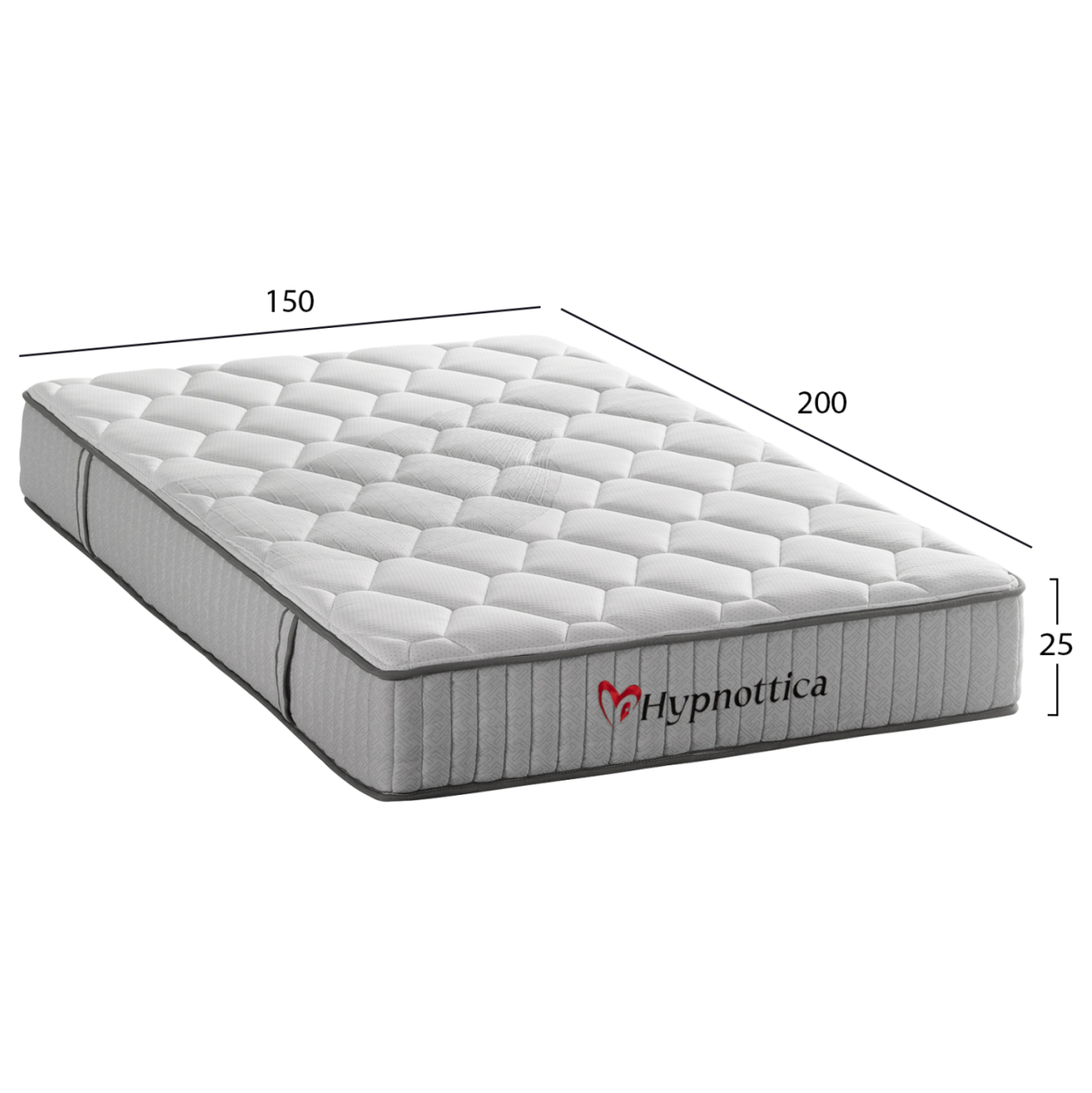 MATTRESS DOUBLE HYPNOTTICA HM748.05 POCKET SPRINGS--WHITE 150x200x25Hcm [2]
