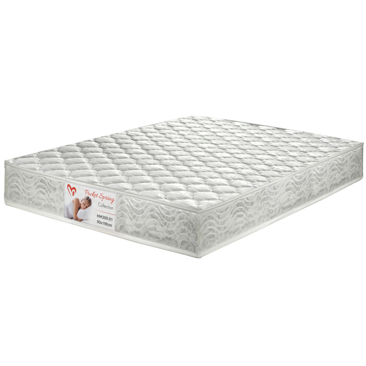 Mattress pocket spring single 90x190 double-sided view ΗΜ309.01 [2]