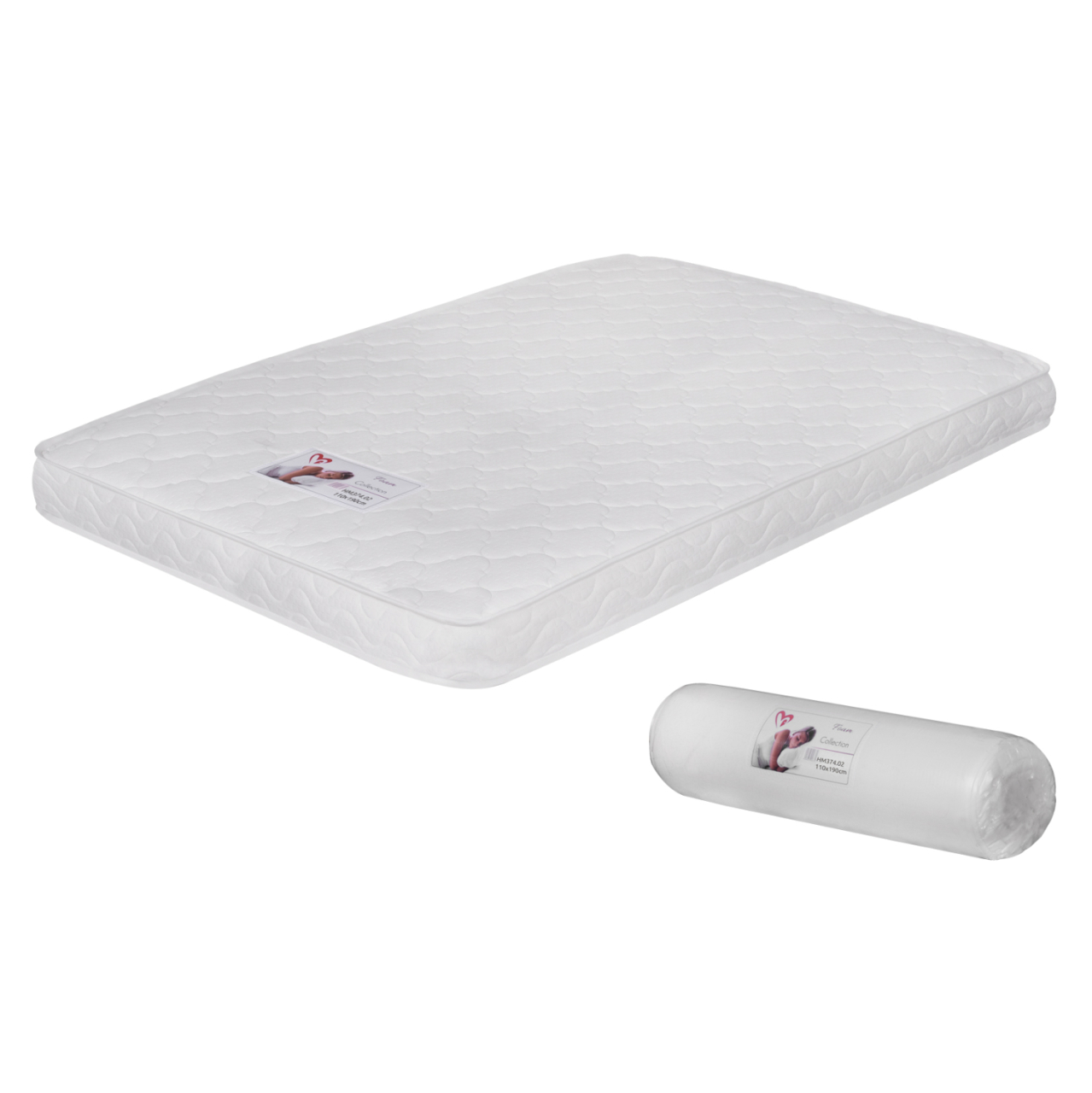 Mattress with Foam 110x190x15H-- HM374.02 (Roll Packing) [2]