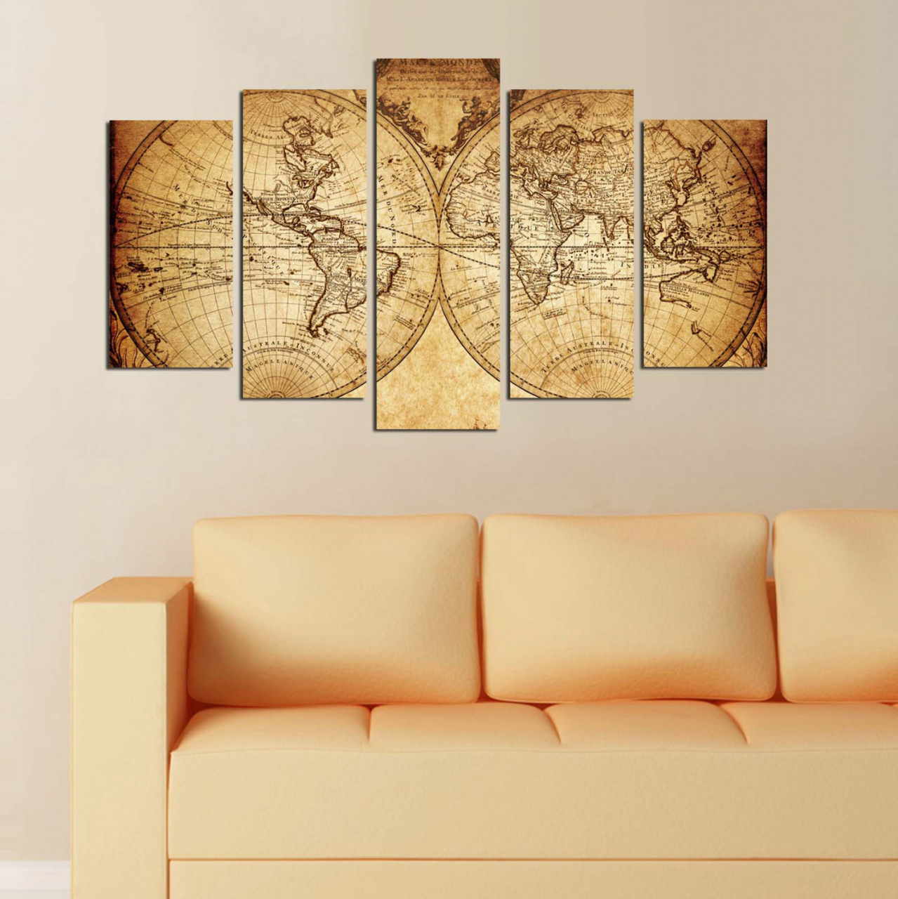 MDF PAINTING HM7206.06 IN VINTAGE WORLD MAP 100X60x0,3 cm. [3]