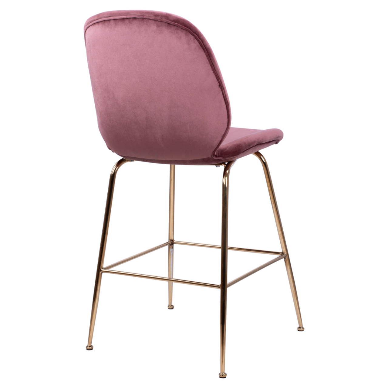 MEDIUM HEIGHT STOOL HM8524.02 VELVET DUSTY PINK and GOLD METAL FRAME 48x61x103 cm. [5]