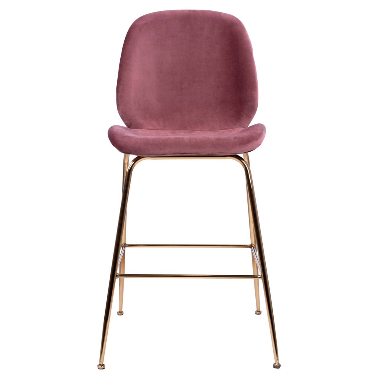 MEDIUM HEIGHT STOOL HM8524.02 VELVET DUSTY PINK and GOLD METAL FRAME 48x61x103 cm. [3]