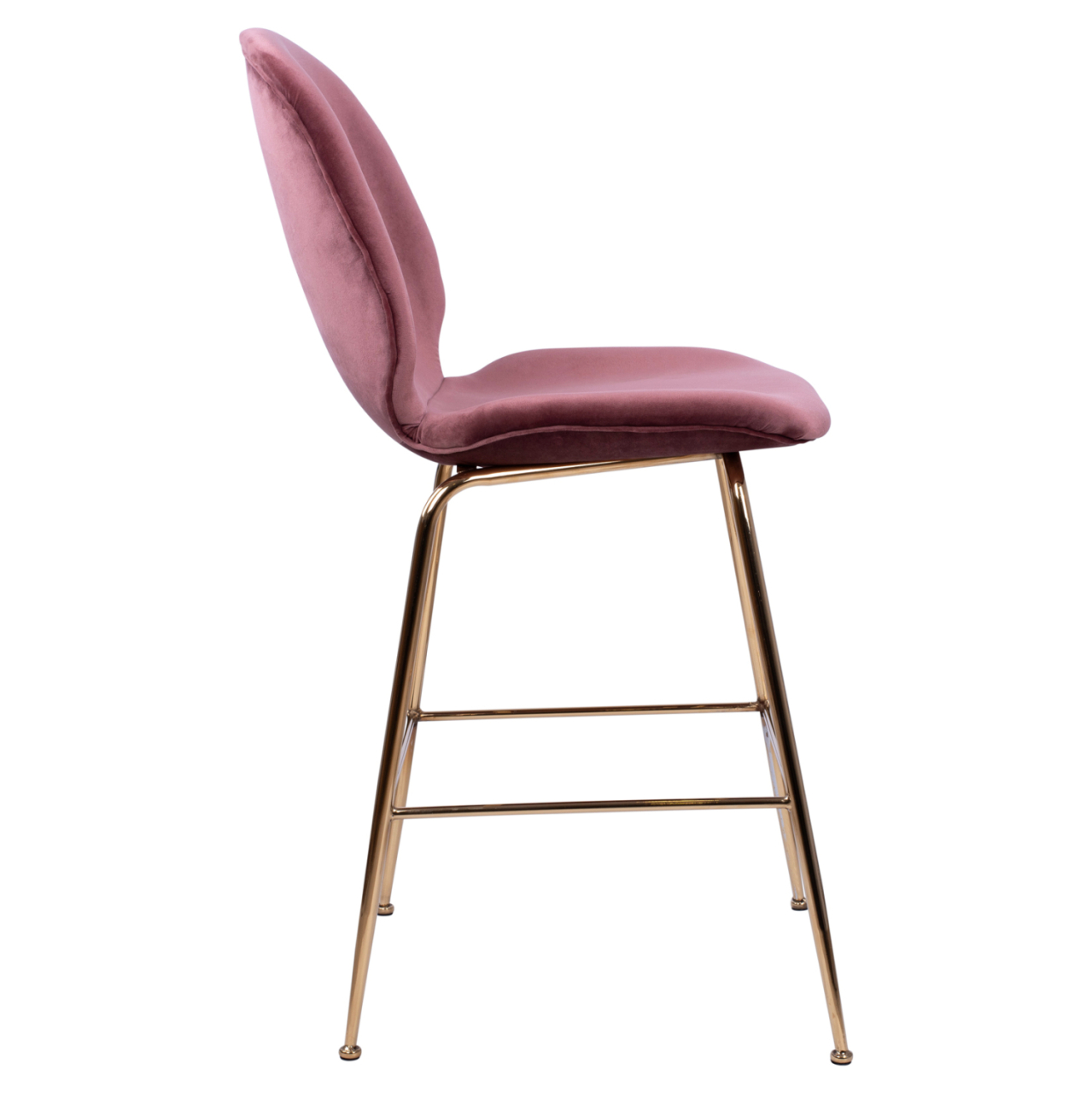 MEDIUM HEIGHT STOOL HM8524.02 VELVET DUSTY PINK and GOLD METAL FRAME 48x61x103 cm. [4]