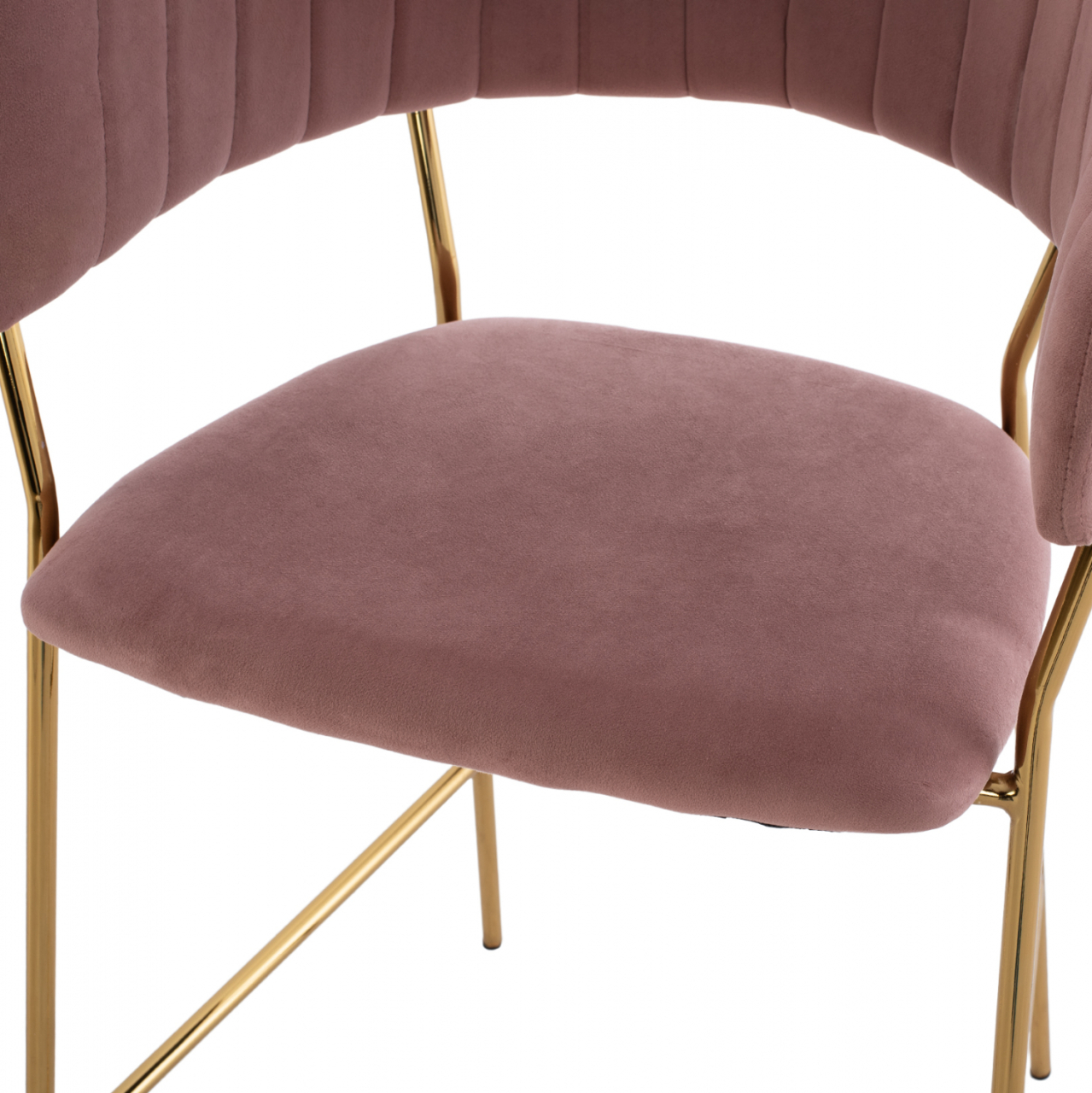 MEDIUM HEIGHT STOOL HM8734.02 VELVET DUSTY PINK GOLDEN FRAME 60x55x100Y cm. [9]
