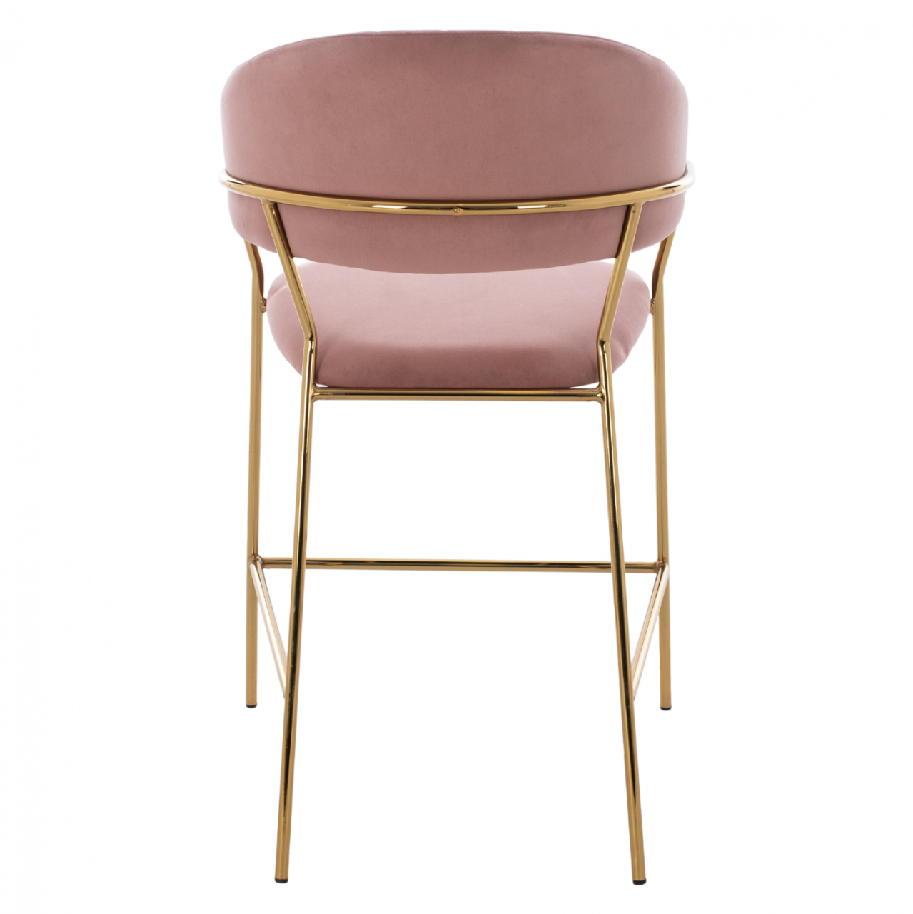 MEDIUM HEIGHT STOOL HM8734.02 VELVET DUSTY PINK GOLDEN FRAME 60x55x100Y cm. [6]