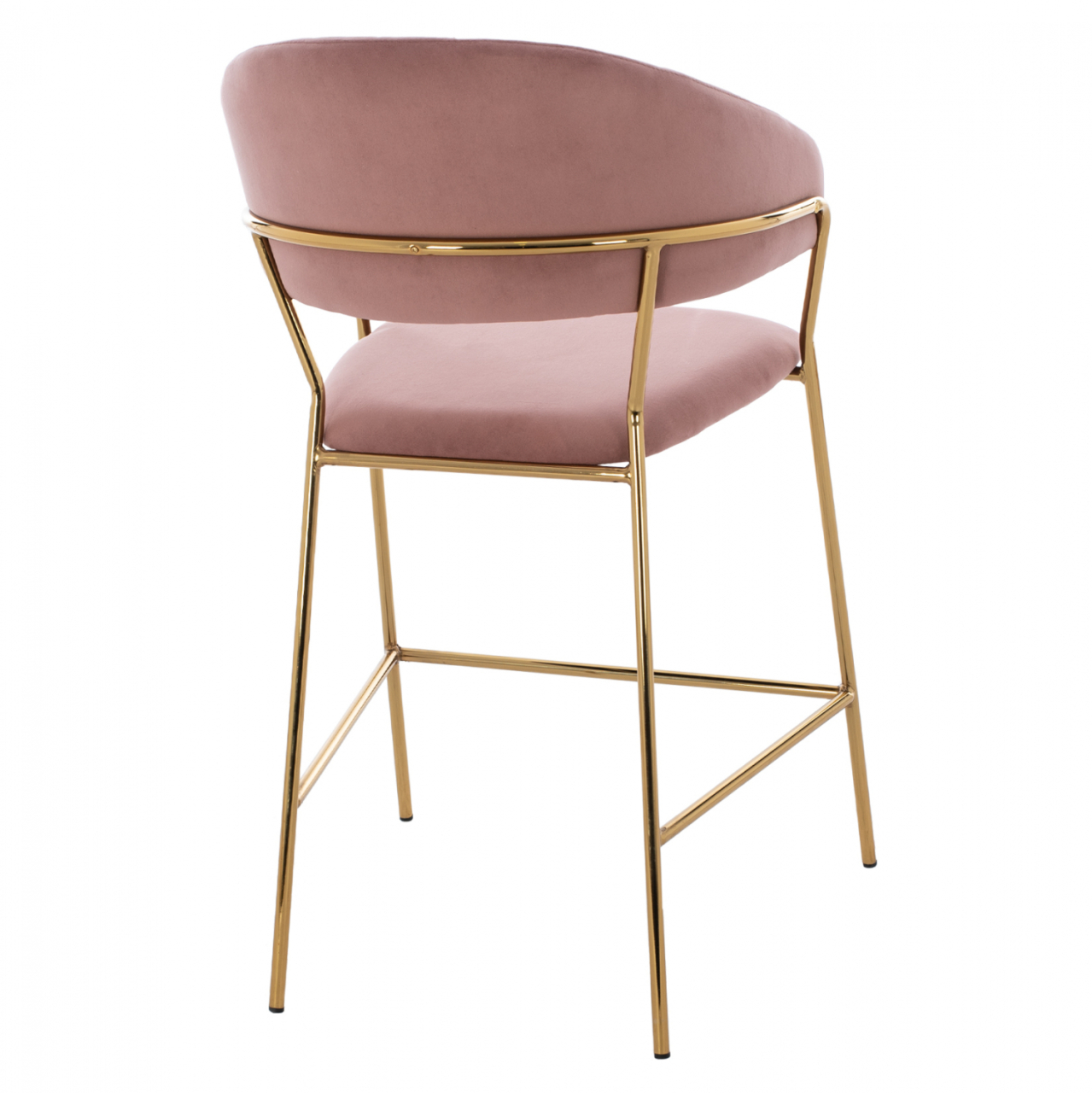 MEDIUM HEIGHT STOOL HM8734.02 VELVET DUSTY PINK GOLDEN FRAME 60x55x100Y cm. [5]