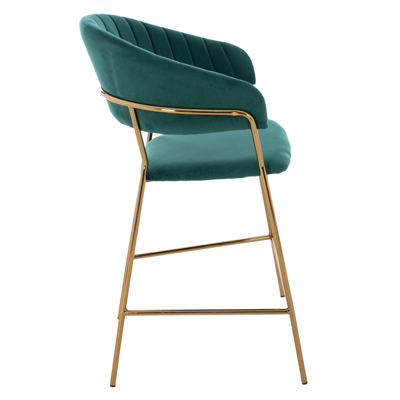 MEDIUM HEIGHT STOOL HM8734.03 GREEN VELVET GOLDEN FRAME 60x55x100Y cm. [4]