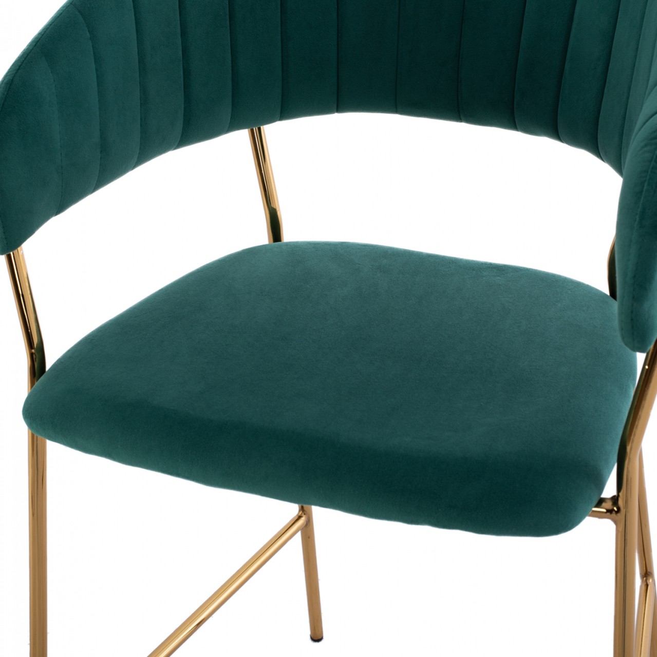 MEDIUM HEIGHT STOOL HM8734.03 GREEN VELVET GOLDEN FRAME 60x55x100Y cm. [9]
