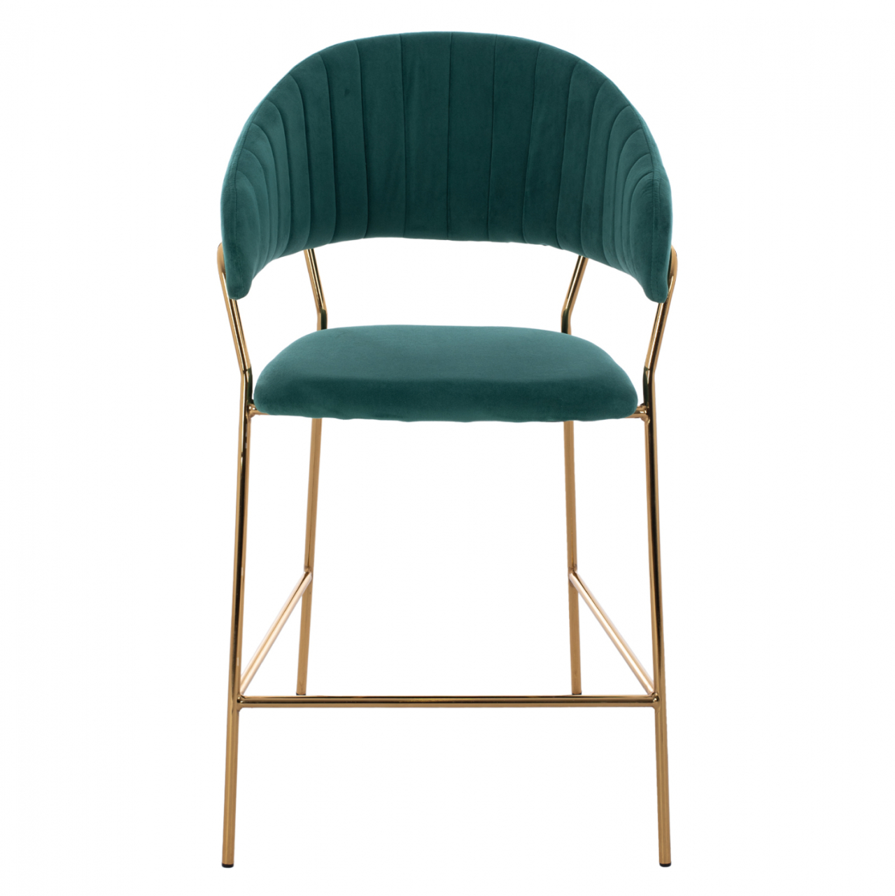 MEDIUM HEIGHT STOOL HM8734.03 GREEN VELVET GOLDEN FRAME 60x55x100Y cm. [3]