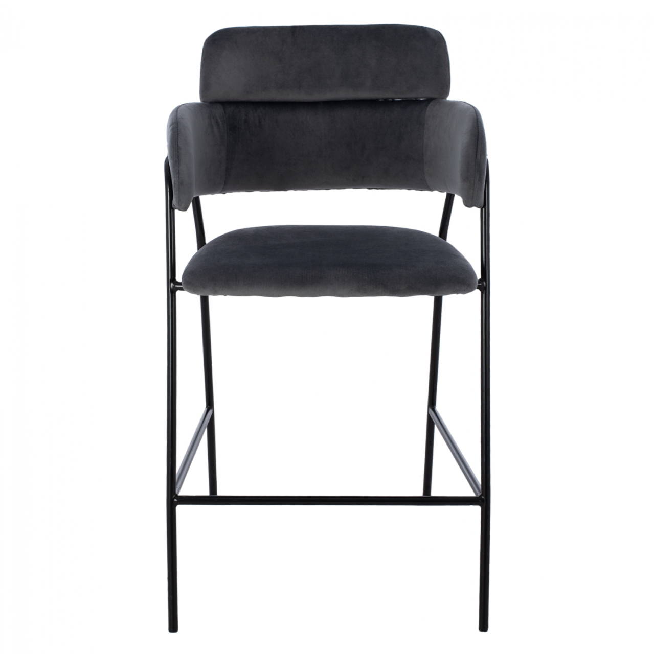 MEDIUM HEIGHT STOOL HM8735.01 GRAY VELVET WITH METAL FRAME 54x58x95Y cm. [3]