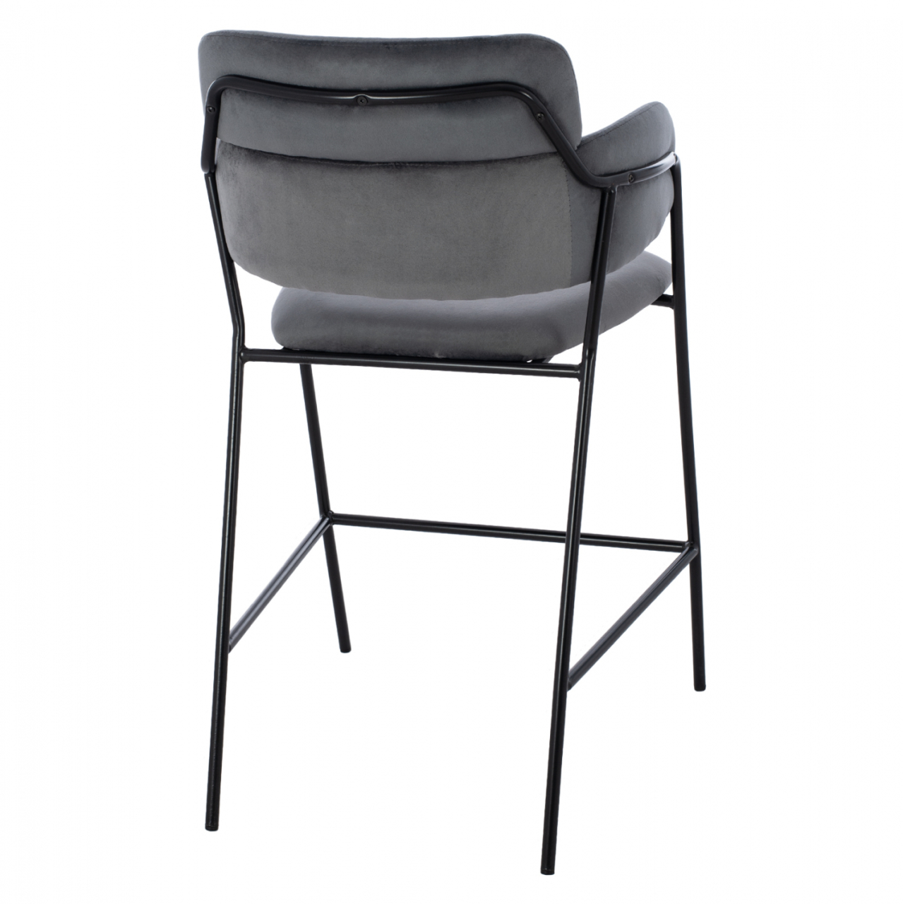 MEDIUM HEIGHT STOOL HM8735.01 GRAY VELVET WITH METAL FRAME 54x58x95Y cm. [5]