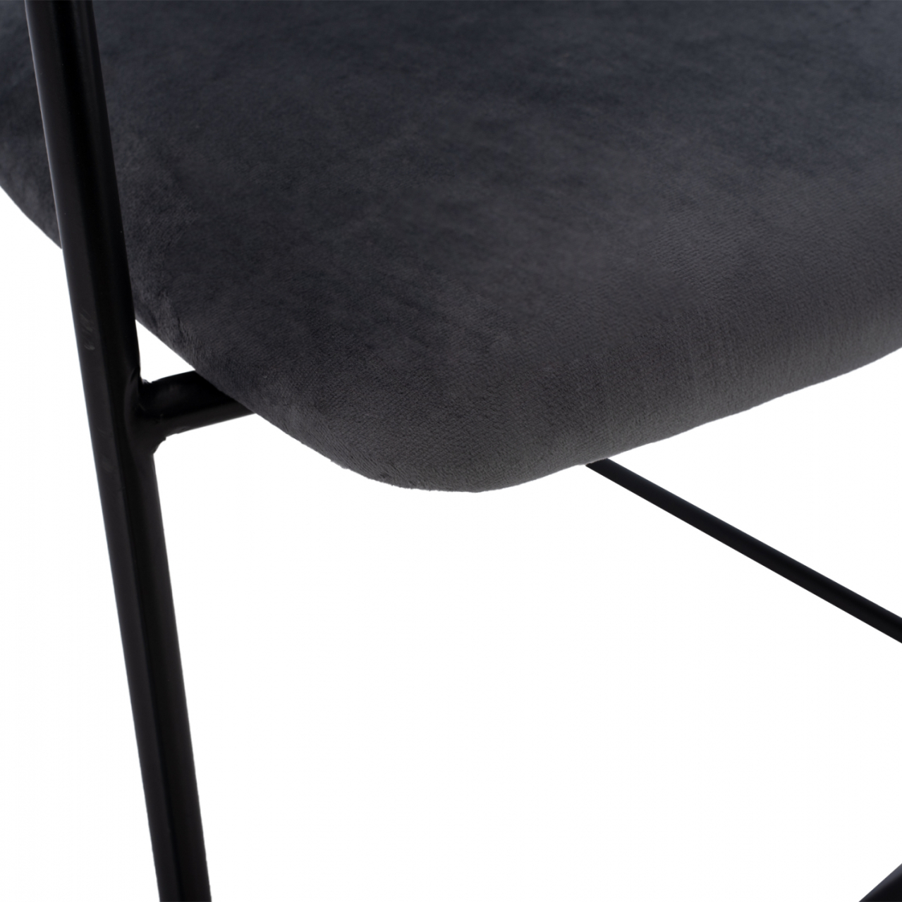 MEDIUM HEIGHT STOOL HM8735.01 GRAY VELVET WITH METAL FRAME 54x58x95Y cm. [8]