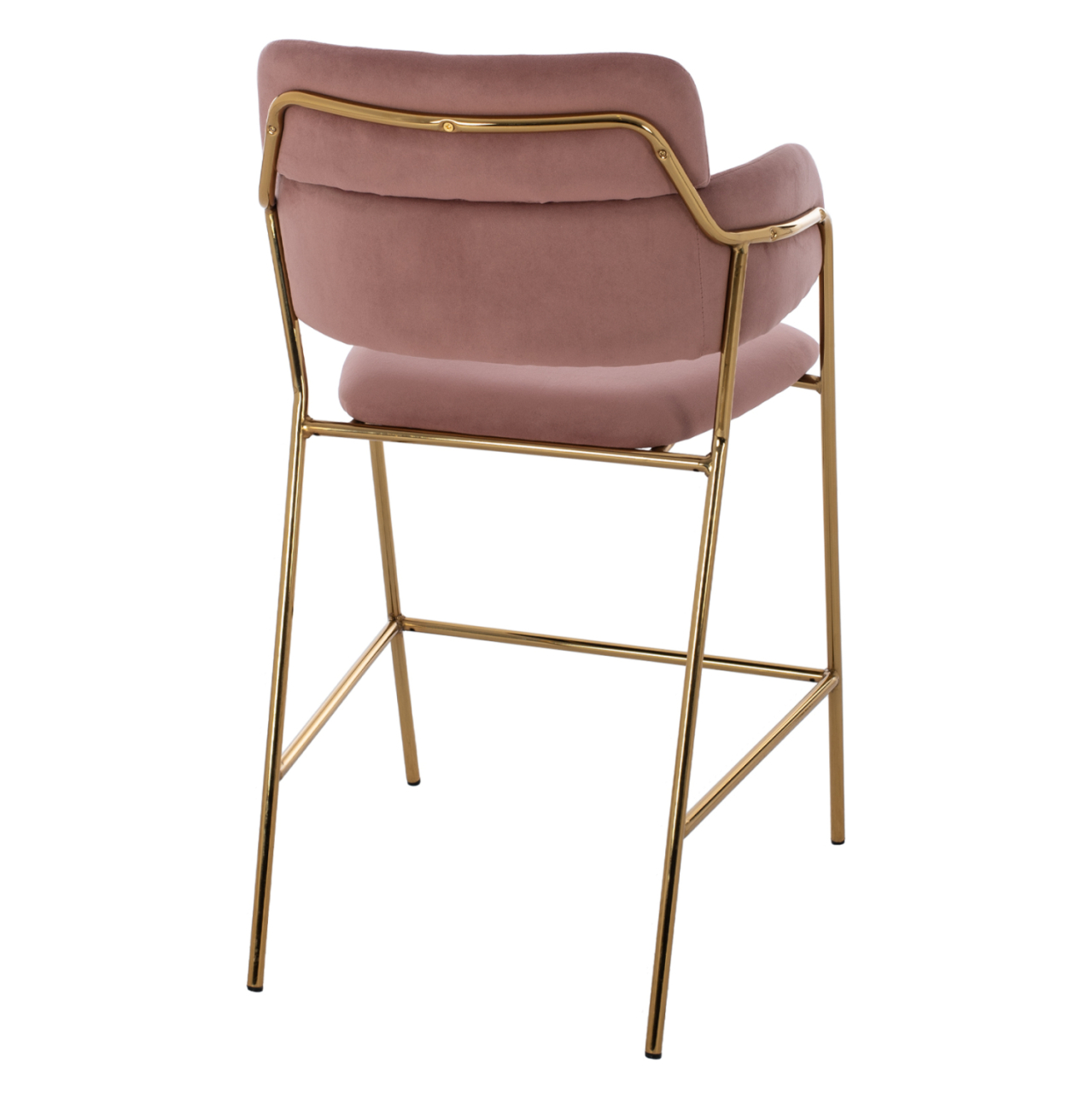 MEDIUM HEIGHT STOOL HM8735.02 VELVET DUSTY PINK GOLDEN FRAME 54x58x95Y cm. [5]