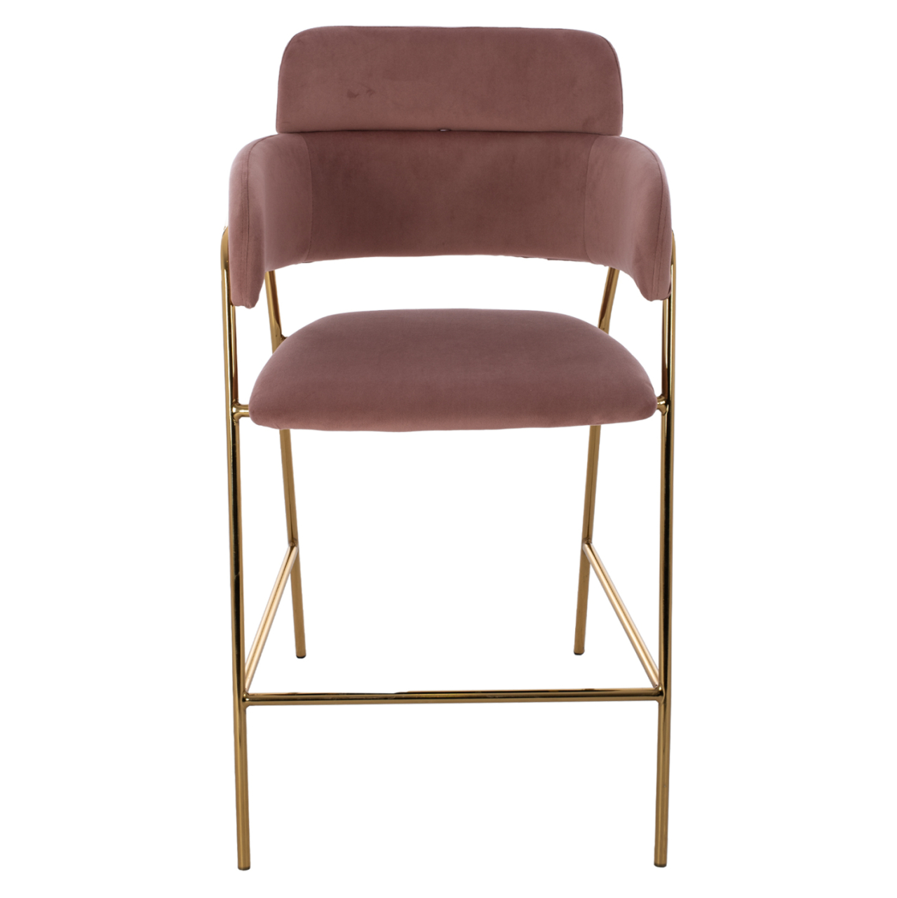 MEDIUM HEIGHT STOOL HM8735.02 VELVET DUSTY PINK GOLDEN FRAME 54x58x95Y cm. [3]