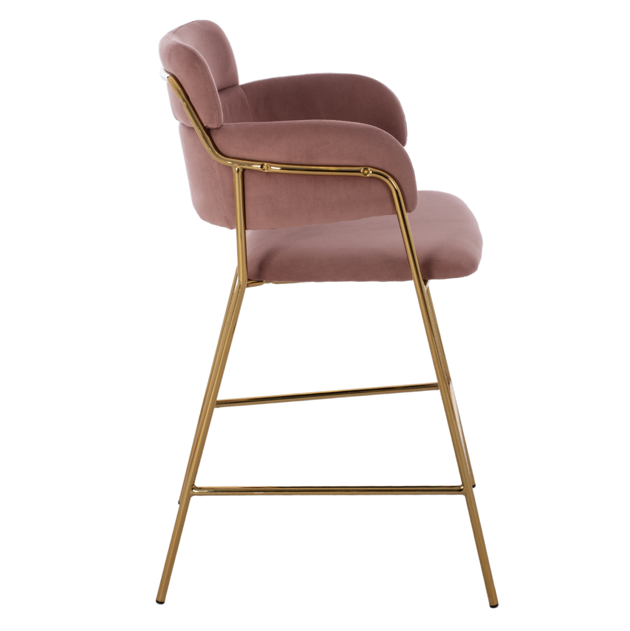 MEDIUM HEIGHT STOOL HM8735.02 VELVET DUSTY PINK GOLDEN FRAME 54x58x95Y cm. [4]