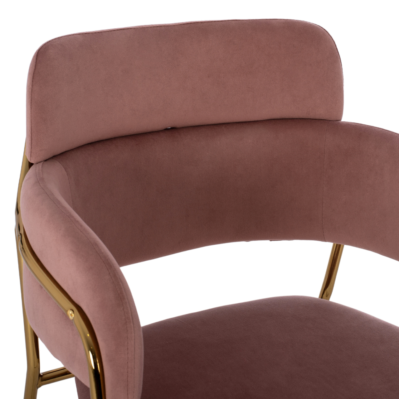 MEDIUM HEIGHT STOOL HM8735.02 VELVET DUSTY PINK GOLDEN FRAME 54x58x95Y cm. [7]