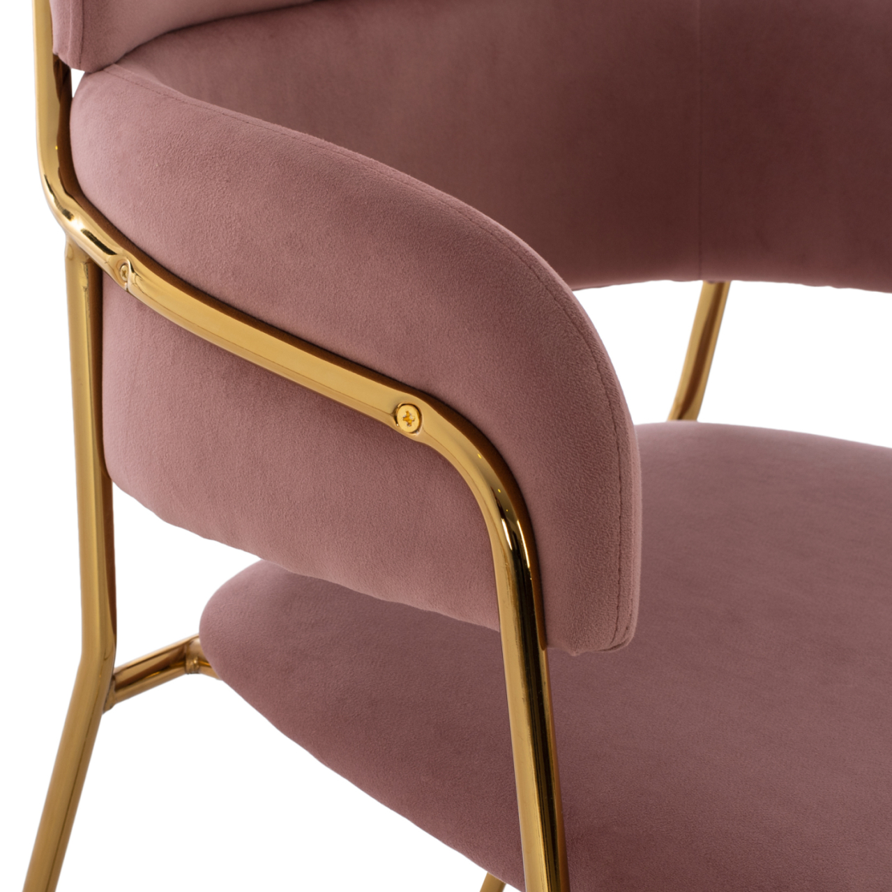 MEDIUM HEIGHT STOOL HM8735.02 VELVET DUSTY PINK GOLDEN FRAME 54x58x95Y cm. [8]