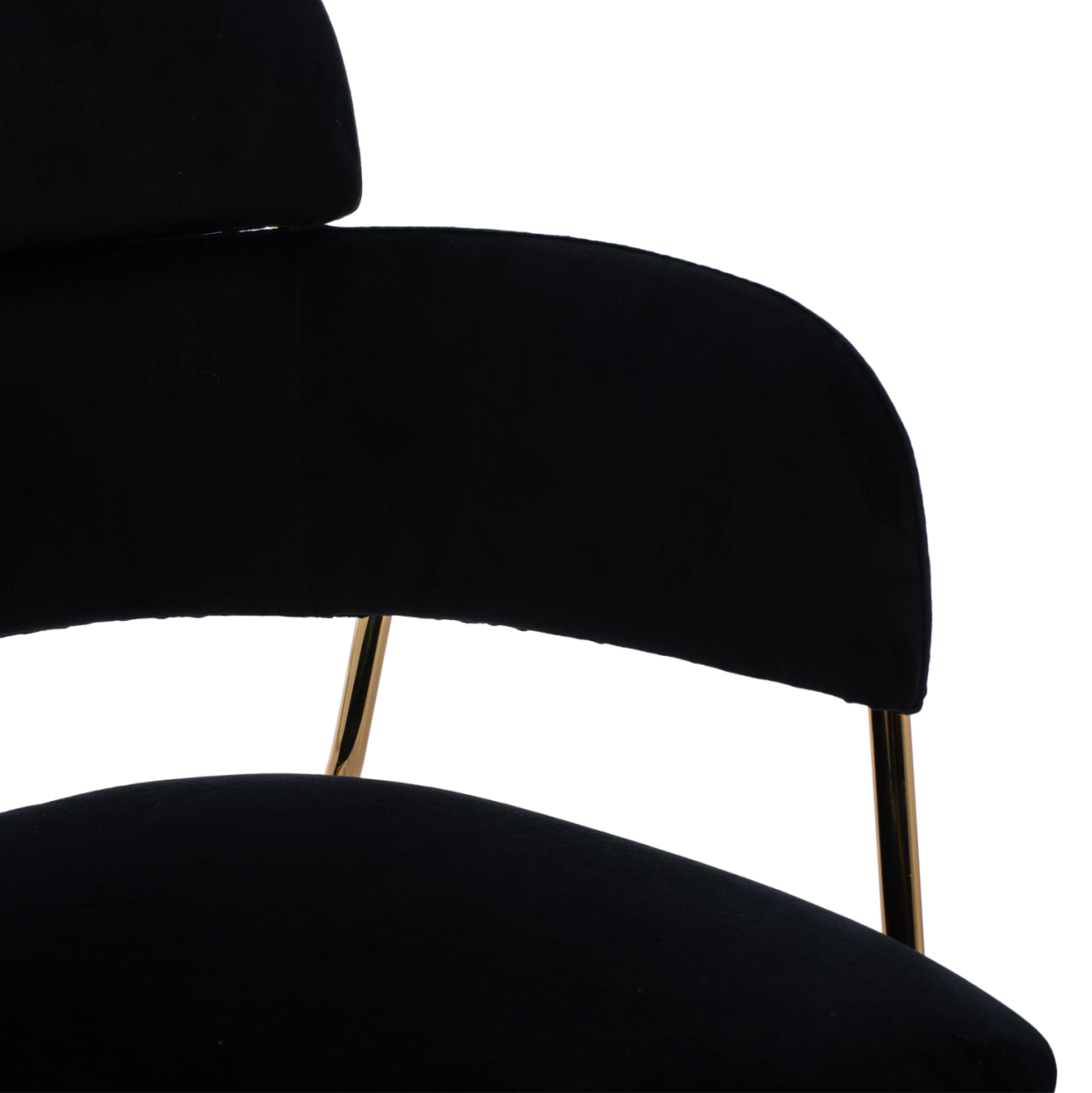 MEDIUM HEIGHT STOOL HM8735.04 VELVET BLACK GOLD PLATED FRAME 54x58x95Y cm. [8]