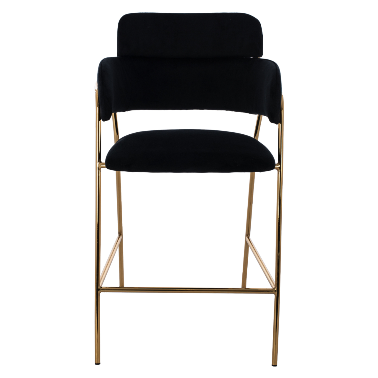 MEDIUM HEIGHT STOOL HM8735.04 VELVET BLACK GOLD PLATED FRAME 54x58x95Y cm. [3]