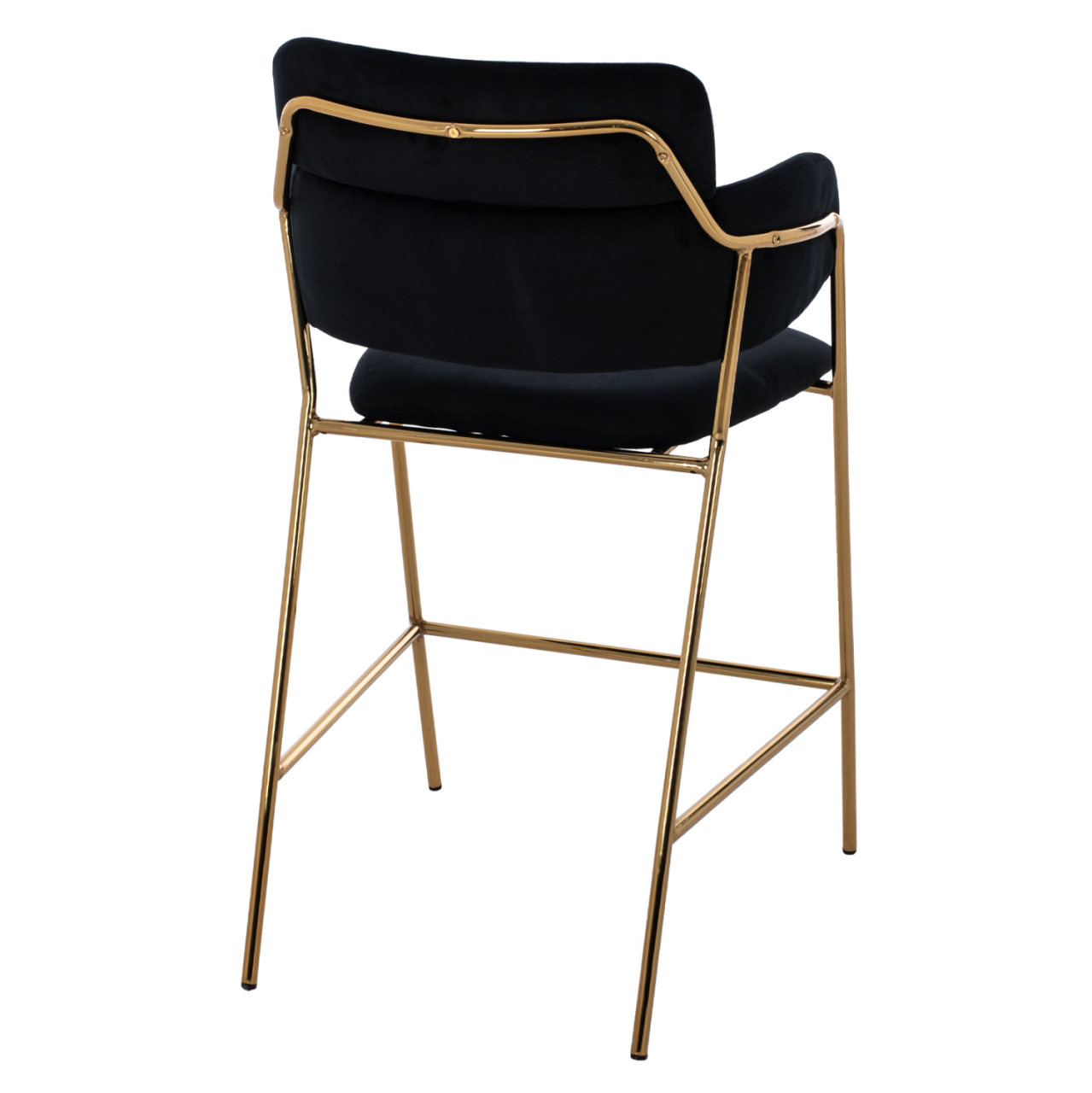 MEDIUM HEIGHT STOOL HM8735.04 VELVET BLACK GOLD PLATED FRAME 54x58x95Y cm. [5]