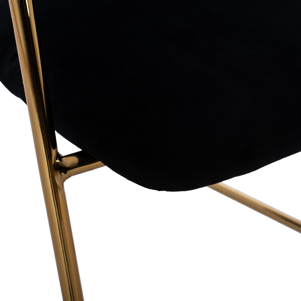 MEDIUM HEIGHT STOOL HM8735.04 VELVET BLACK GOLD PLATED FRAME 54x58x95Y cm. [9]